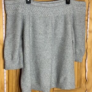 Lane Bryant Heather Gray Off-Shoulder Sweater
